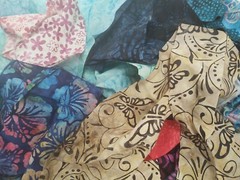 Lunn Fabric Scraps 1 Pound ~4 Yards Artisan Batik Hand Paints Grab Bag Scrap