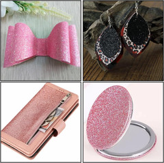 16 Colors 8X12 Inches Fine Glitter Faux Lather Canvas Sheets for Hair Bows, Earr
