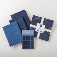 Indigo Washed Denim Quilting Kit | 10” Quilting Fabric Squares, 6.5 oz Yardag…