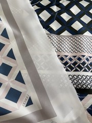 LANCEL Paris 1876 MOTIF GRAPHIC Print 100% SILK Square Scarf Foulard Fabric