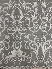 Haley WHITE Floral Swirl Embroidery on Mesh Royalty Lace Fabric by the Yard