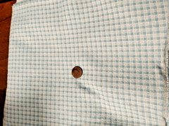FABRIC REMNANT LIGHT WEIGHT POWDER BLUE CHECKED FLANNEL 1 YD X 44″