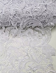 Maggie WHITE Guipure Venice Heavy Lace Fabric by the Yard – 10019