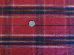 4804. RED PLAID Apparel Home Decor Crafts COTTON FLANNEL FABRIC-62″ x 1-3/4 yds.