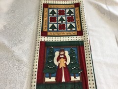 Leslie Beck 20 Cheater Block Quilt Fabric Panel Christmas Angel Snowmen USA
