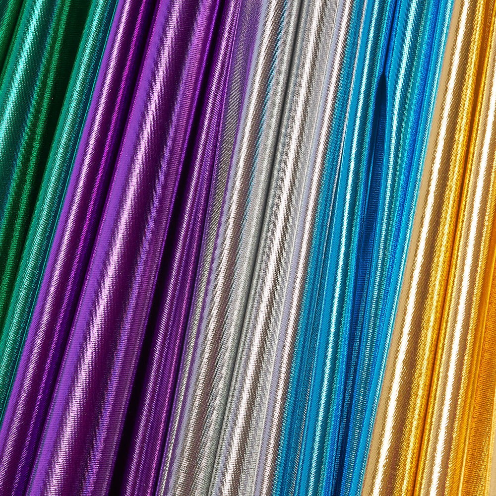 Shiny Foil Lame Metallic Spandex 59/60″ Wide Polyester Spandex Sold BTY
