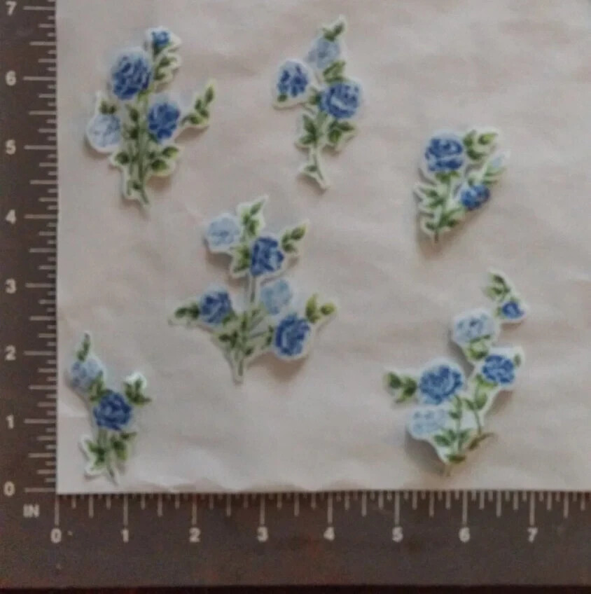 Blue Rose Fabric Iron On Pre-Cut Iron Ons