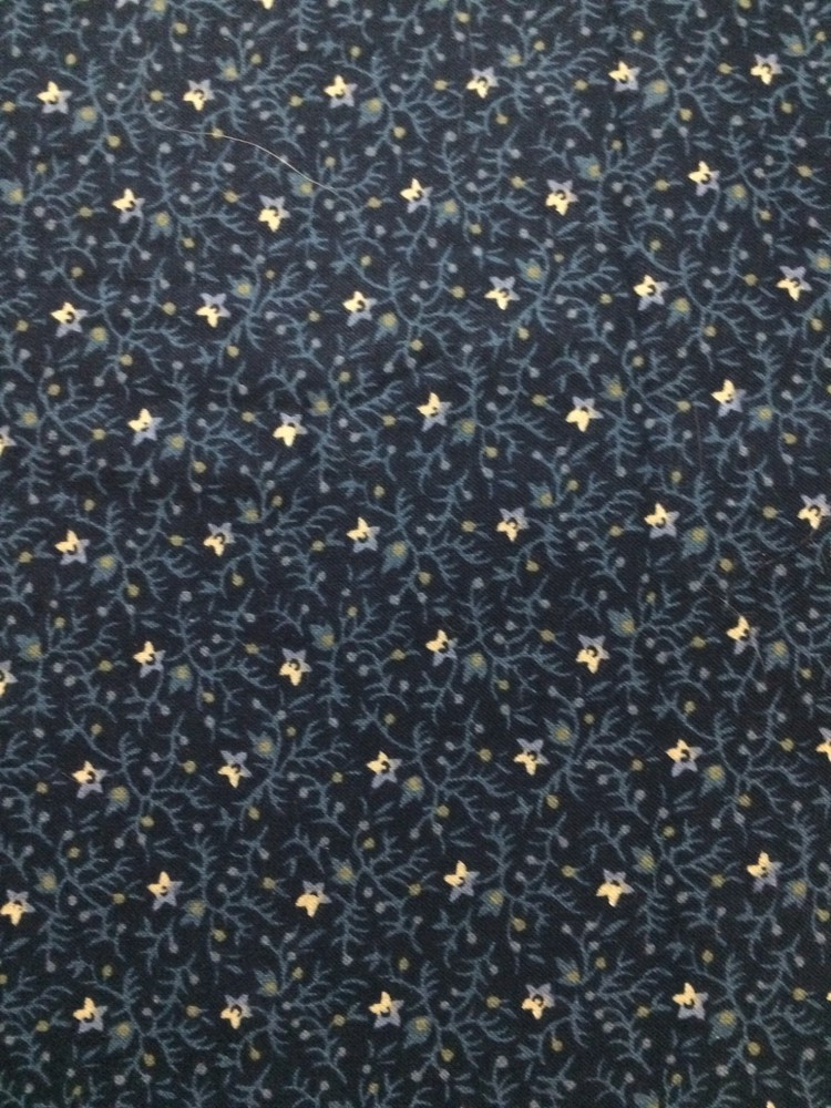 FABRIC – STARS & VINES on Navy Cotton – 1 yard – Classic Cottons 2002