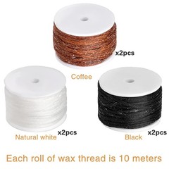 Yizzvb 6 Pack Waxed Thread Leather Sewing Awl Thread, 3 Colors