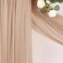 Nude Wedding Arch Draping Fabric 2 Panels 29″ X 20 FT Extra Long Gauze Drapes Sh