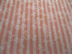 4 PIECES OF FABRIC LAVENDER PINK STRIPED WITH FLOWERS AND BLACK AND WHITE CHECKS
