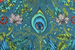 CLARKE & CLARKE BY EMMA SHIPLEY CURTAIN FABRIC Amazon 1.4 METRE NAVY 100% COTTON
