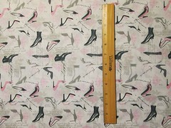 VINTAGE PARIS SHOES PUMPS HEELS SHOE FRENCH WRITING COTTON FABRIC BTHY