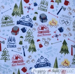 BonEful Fabric FQ Cotton Flannel Quilt Blue White Fox Winter Baby Animal Scenic