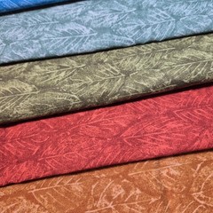Leaves Earth Tones Seasons Cotton Fabric Tonal Blender 6 Yards (1 Yard Each)