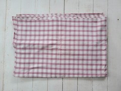 Medium Weight Cotton Plaid Check Color Rose Pink and Cream Ivory 61″ x 90″