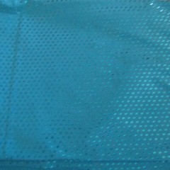 Turquoise Spandex Knit Swimwear Fabric with Metallic Dots 4-Way Stretch