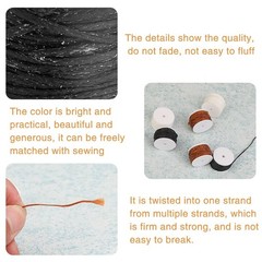 Yizzvb 6 Pack Waxed Thread Leather Sewing Awl Thread, 3 Colors