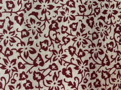 NAUTICA ROBERT ALLEN HOME 2004~Dupont Teflon Fabric~BURGUNDY TAN~Sm Floral Leafy