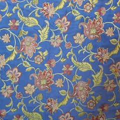 Robert Allen Bromsgrove Dresden Blue Jacobean Jacquard Decor Fabric OOP 1.6 YDS