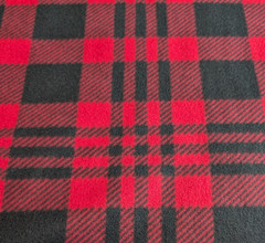 Blizzard Fleece Fabric Black & Red Check Plaid 59″ Wide BTY