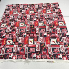 fabric traditions quilting cotton MLB red baseball cardinals 2015 28×58 1.6 yard