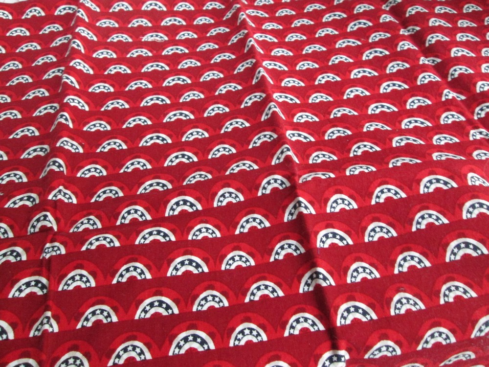 Patriotic Red Bunting Print Fabric 40″ Wide x 17″ Long