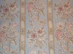 Laura Ashley, Springdale, Floral Stripe with Urns, BTY, Color Glacier Multi