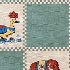 1 YD Animal Checkerboard Brocade Decor Fabric Sage Green