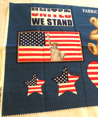 VINTAGE FABRIC TRADITIONS AMERICA APPLIQUES USA FLAG BANNER QUILT 17.5″x 45″