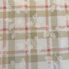P Kaufmann Scroll Plaid Stripe Pink Olive Green Leaf Vine Fabric 4 ( Or 8) Yds
