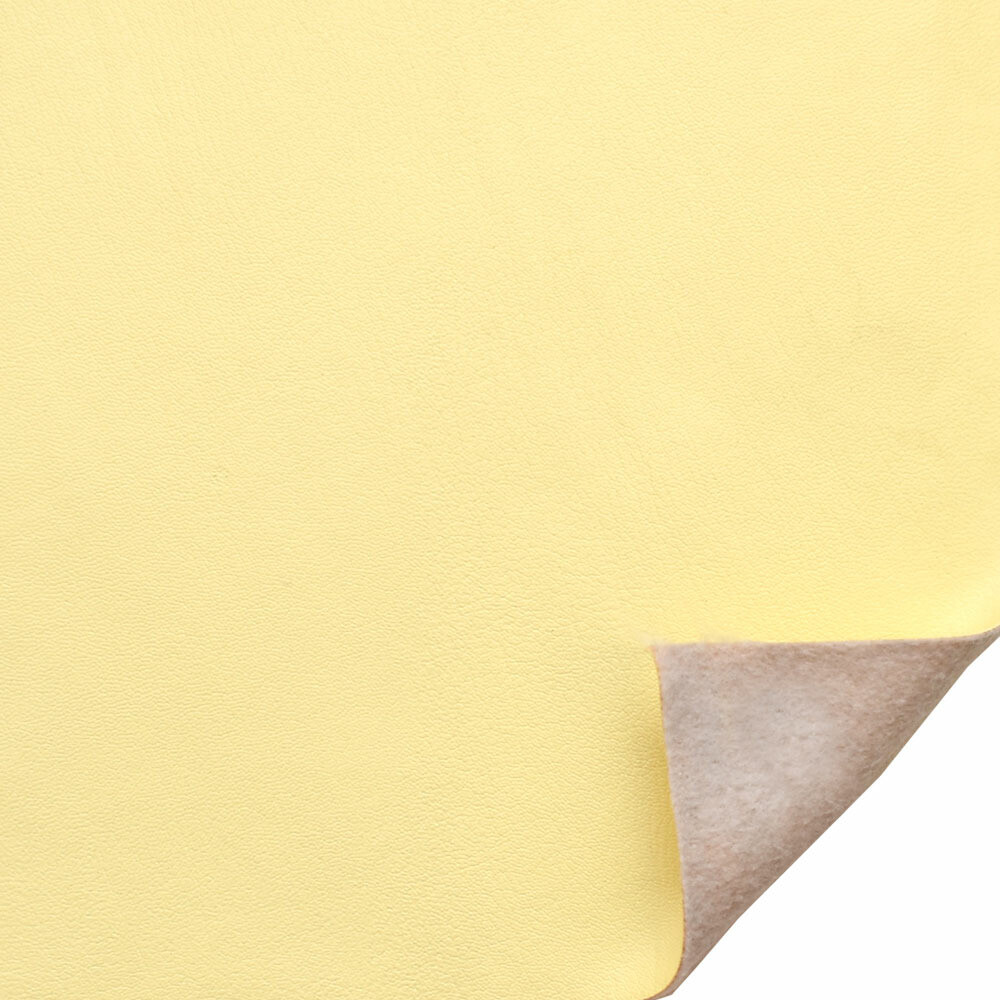 Boat Fuzzy Back Vinyl | Faux Leather Cream Yellow 54 Inch (YD)