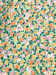 VTG 1970s TG&Y 3-1/2 Yards x 36″ Gingham Seersucker Fabric Tiny Colorful Flowers