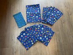 Vtg 4-H Club FABRIC Clover Quilt Home Farm Handkerchief Blue 4.75 Yds Springs