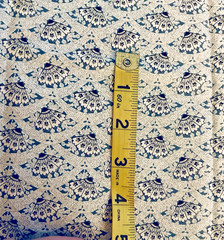 VTG Victorian Fans with Floral Design in Blue Black & Gray 41″x10″ Remnant