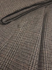 100% Wool Gray Plaid Fabric/Pillows, Crafts, Home Dec USA Made BTY