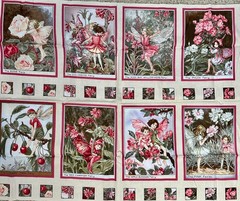 RARE Michael Miller Blossom Flower Fairies Soft Book Fabric Panel + FQ & Pattern