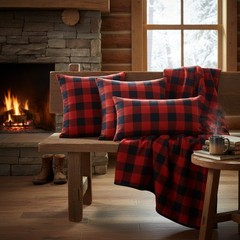 Buffalo Check Tartan Fabric Poly Viscose Wool Free – Multiple Sizes Available
