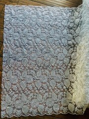 White Lace Fabric Floral Pattern Embroidery Scalloped DIY Wedding Party Decor