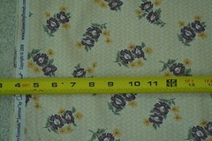 By 1/2 Yd”, Purple & Gold Floral on Tan Quilt Cotton, Connecting Threads, M5325
