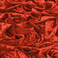 Ice Fabrics Stretch Crushed Velvet Fabric by the Yard, 250 GSM, Orange, 1 Yard