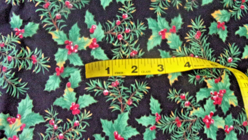 VTG 60S/70S/80S FABRIC UNCUT UNUSED 100% COTTON CHRISTMAS MED WEIGHT44″X 66″