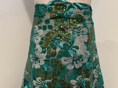 Teal Green White Iridescent Embroidered SEQUINS Lace fabric 50” Width 1 Yard