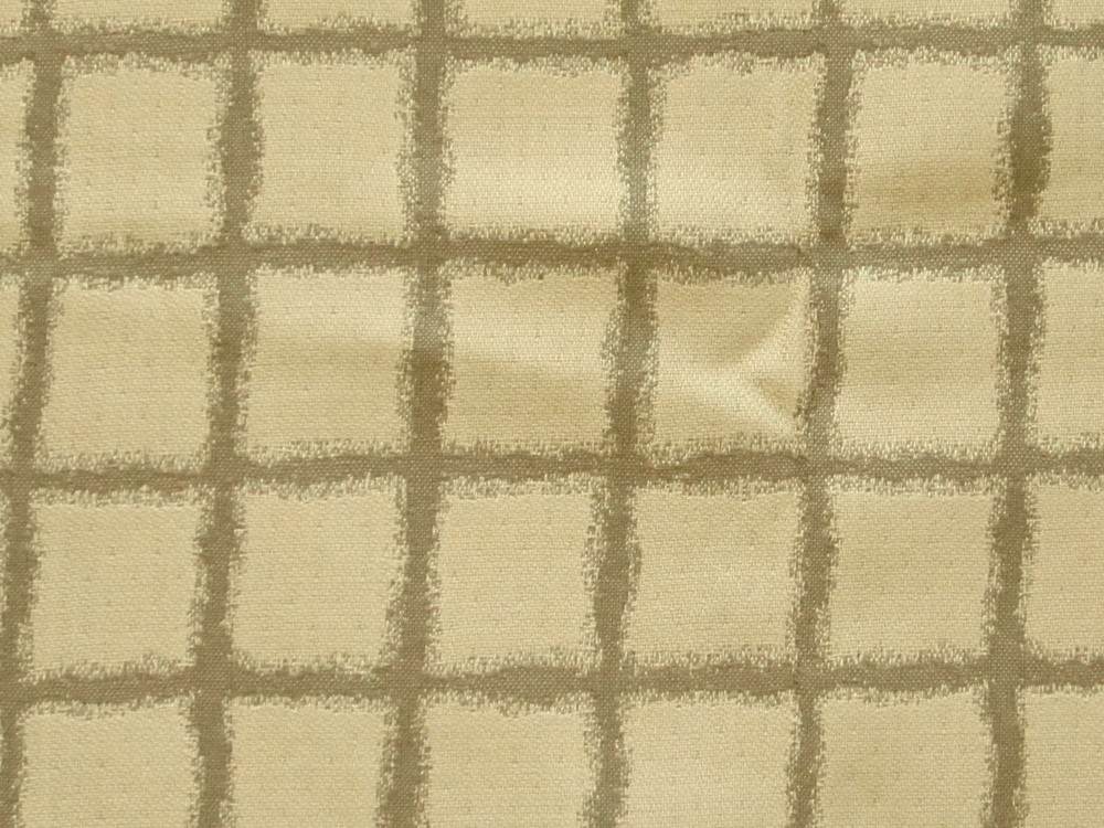 1/2 Yd-GRAYISH TAUPE/TAN CHECK Medium to Heavy Weight QUALITY Fabric 38″ Wide