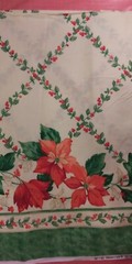 Christmas Poinsettia Border Cotton Fabric by Springs (great for tree skirts)