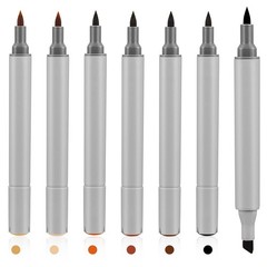 Leinuosen 6 Pack Dual Tip Leather Dye Marker Pens 1 Count (Pack of 6), Grey