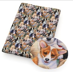 Dog Puppy pet Polyester Cotton blend fabric. 20″x55″ 1125097 half meter