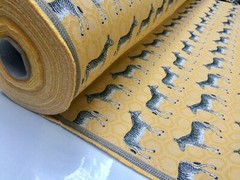 MUSTARD ZEBRA Jacquard Cotton Fabric Upholstery Material animal cloth 55” wide