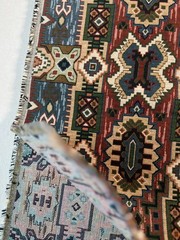 Fabric Upholstery Tapestry Kilim Bohemian Boho Tribal Southwestern 41″ L x 53″ W