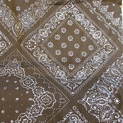 Vtg Cotton Fabric Christopher Prints Cumberland Brown Bandana BTYx 50